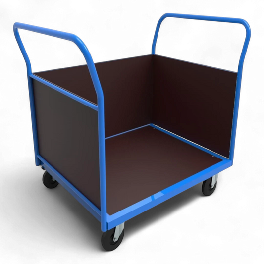 Dreiwandwagen  – Stabiler Transportwagen mit drei Siebdruckplatten für sicheren Ladungsschutz. Bis 1000 kg Traglast, ideal für Lager und Industrie.