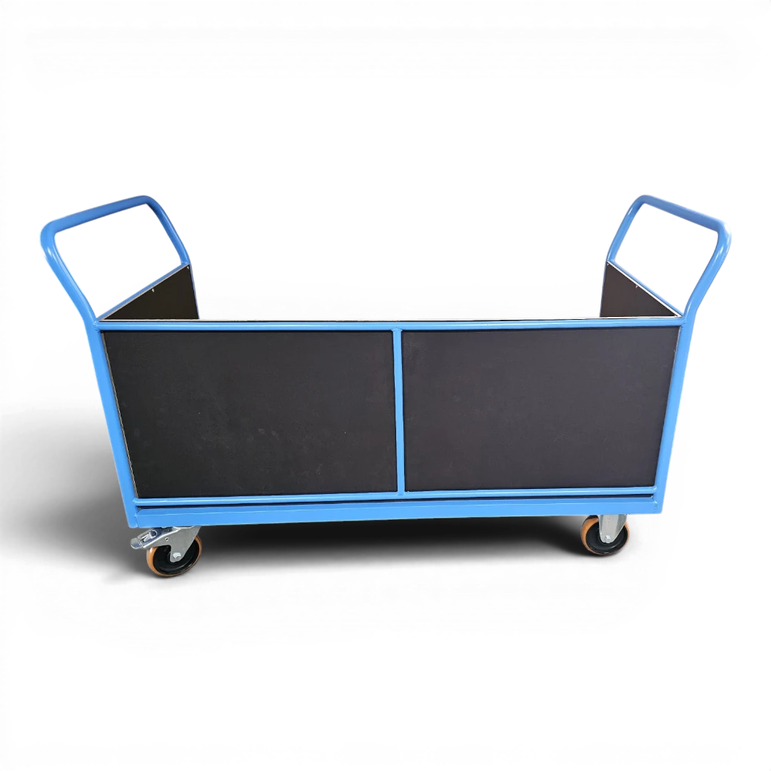 Dreiwandwagen – Stabiler Transportwagen mit drei Siebdruckplatten für sicheren Ladungsschutz. Bis 1000 kg Traglast, ideal für Lager und Industrie.