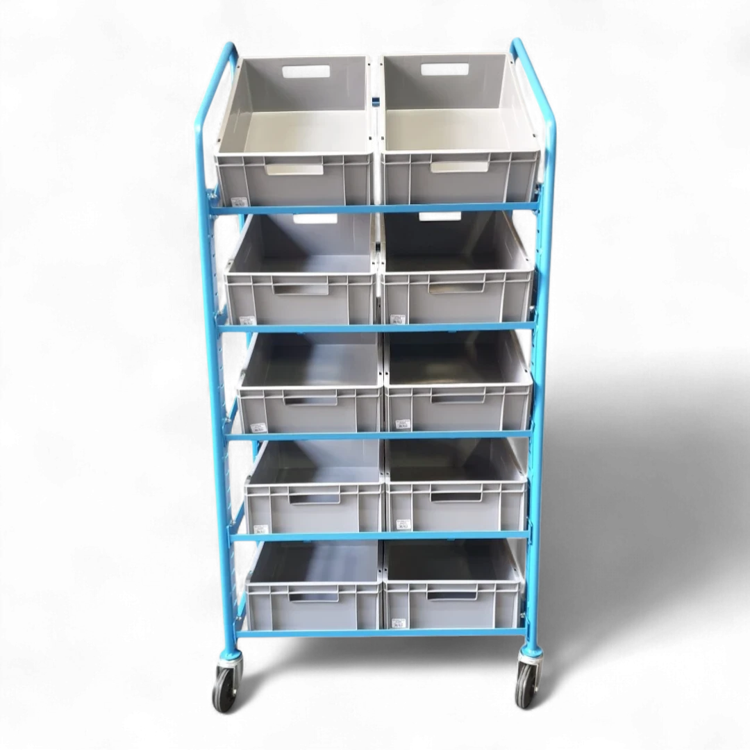 Eurokastenwagen aus Stahl – Robustes Transportgestell für KLT-Behälter. Made in Germany