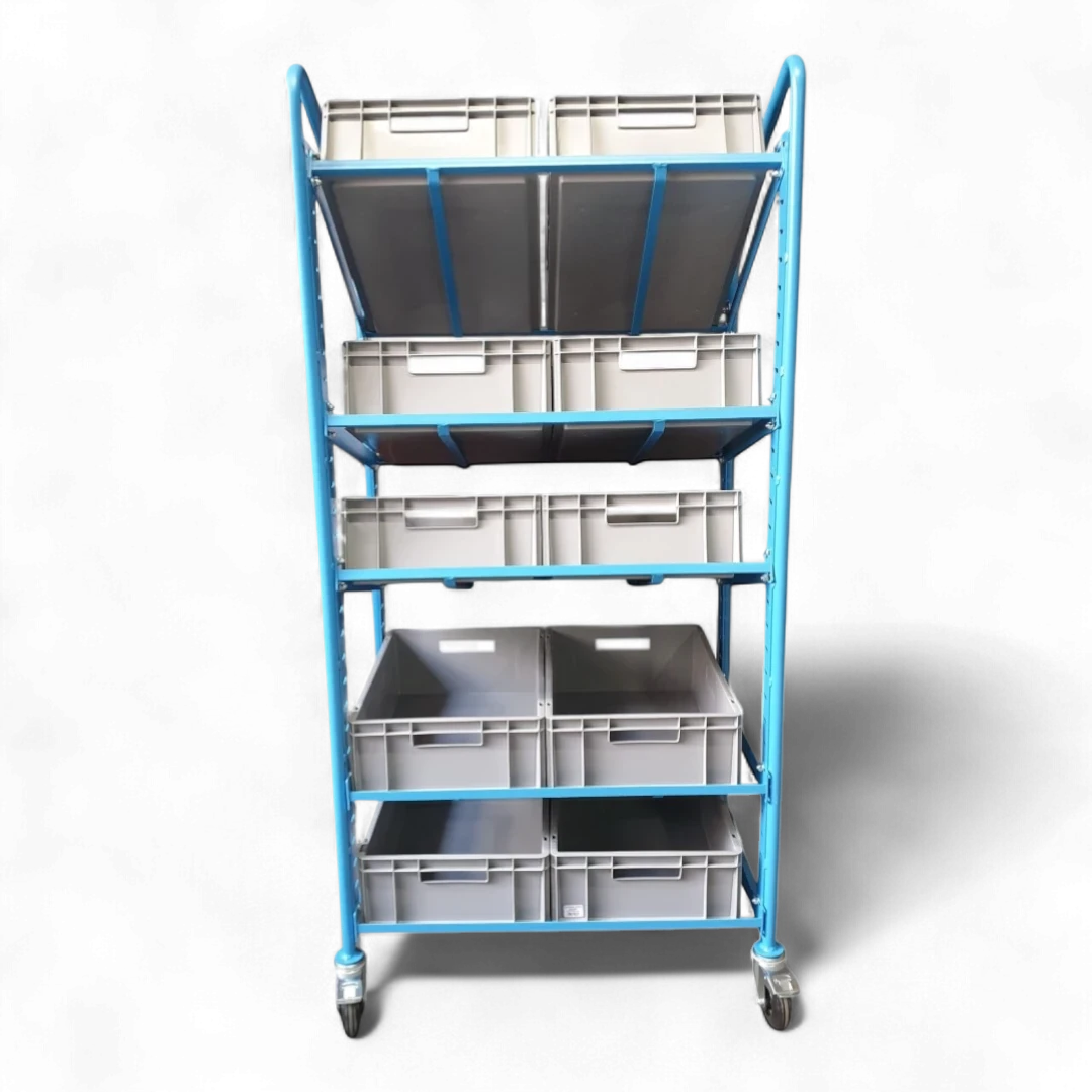 Eurokastenwagen aus Stahl – Robustes Transportgestell für KLT-Behälter. Made in Germany