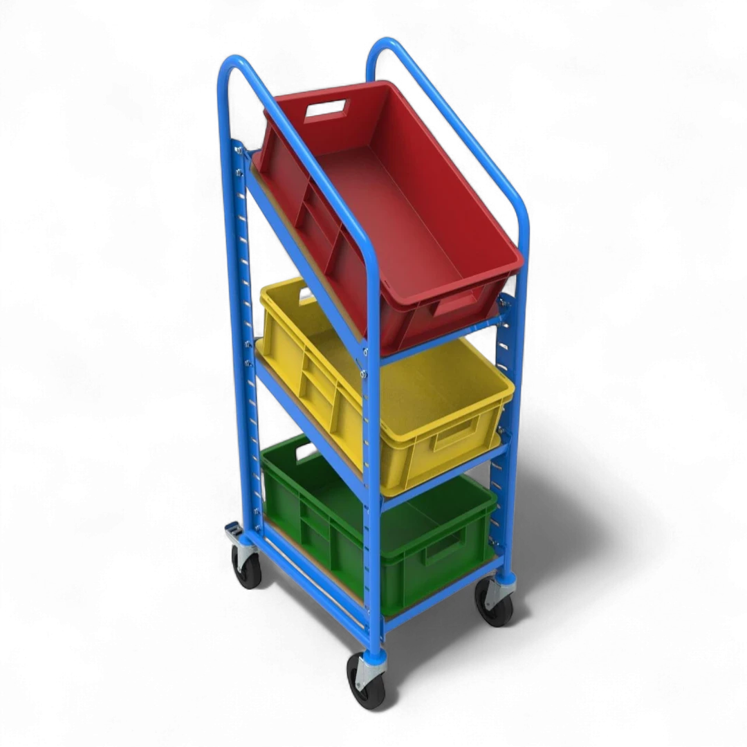Eurokastenwagen aus Stahl – Robustes Transportgestell für KLT-Behälter. Made in Germany