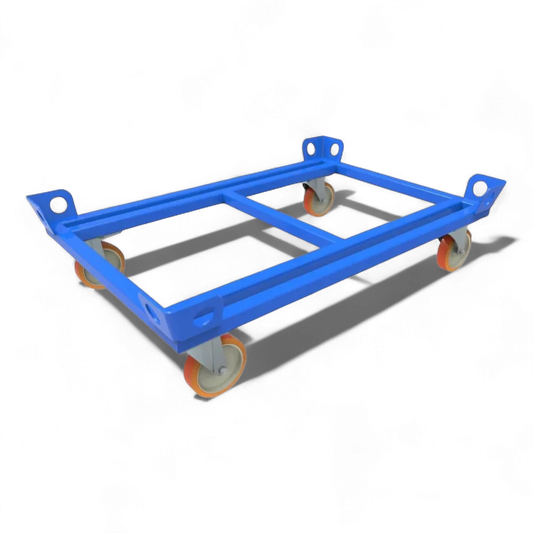 Fahrgestell für Palettentransport – Stabile Stahlkonstruktion mit Lenkrollen. Ideal für Lager und Werkstätten.