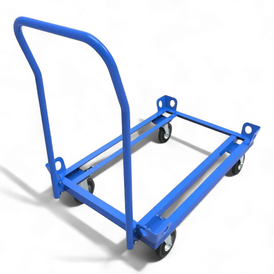 Fahrgestell für Palettentransport – Stabile Stahlkonstruktion mit Lenkrollen. Ideal für Lager und Werkstätten.