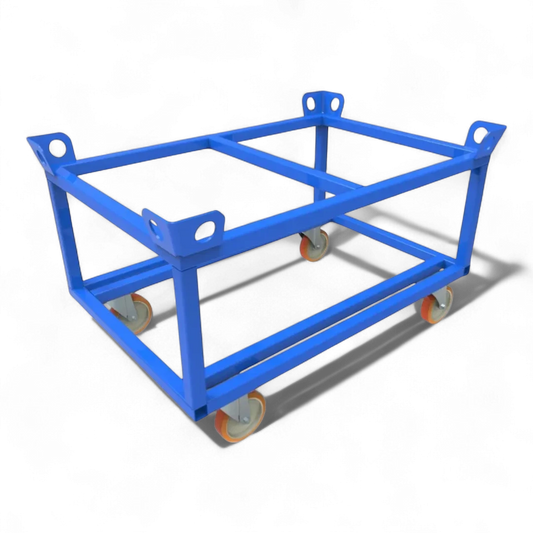 Fahrgestell für Palettentransport – Stabile Stahlkonstruktion mit Lenkrollen. Ideal für Lager und Werkstätten.