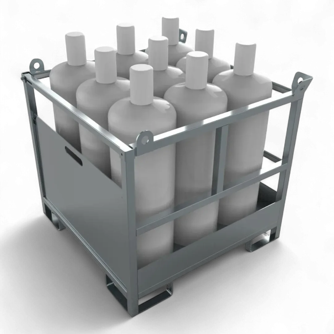 Gasflaschenpalette mit Rampe ✅ Einfaches Be- & Entladen