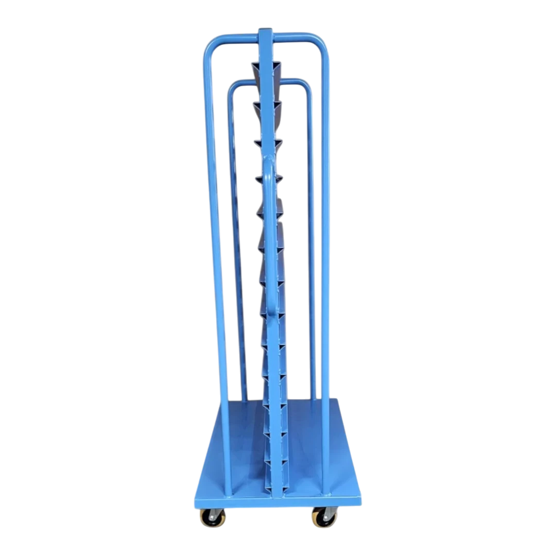 Kompakt-Rollwagen für Sichtlagerkästen - Schmale Bauform für enge Gänge, ideal für Werkstätten und Lager.