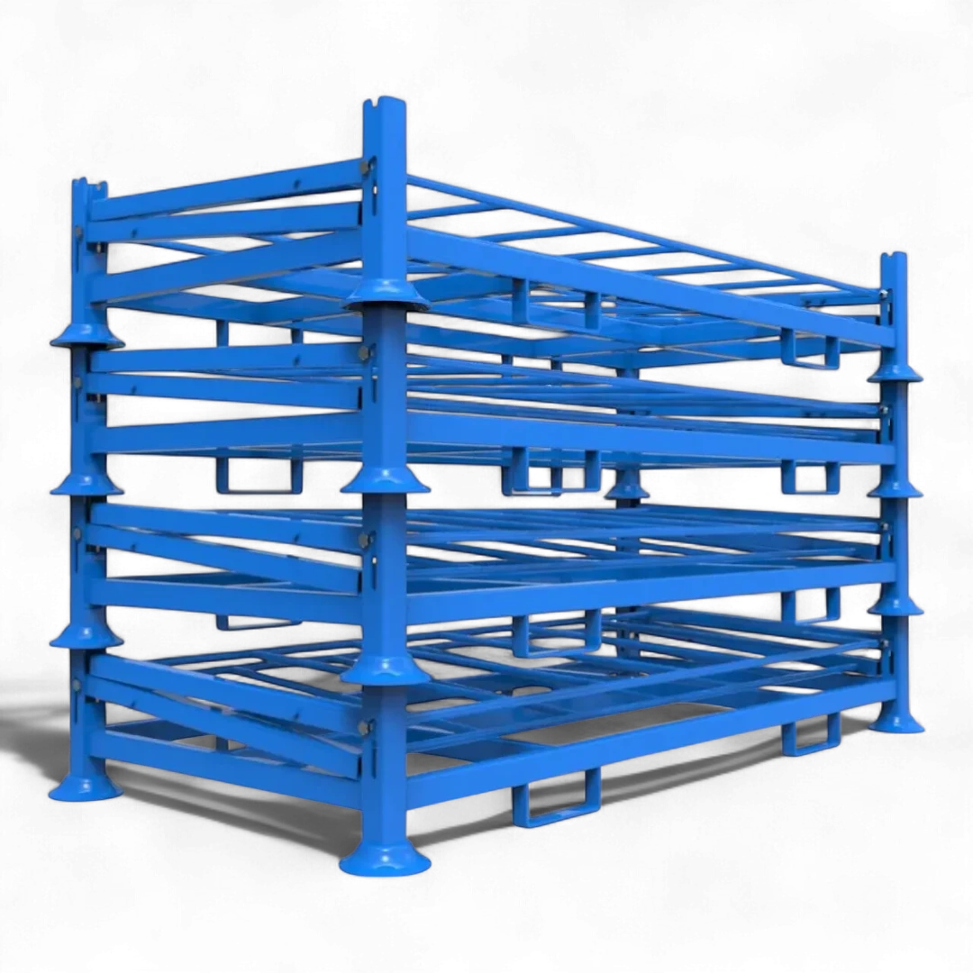 Klappbares Stapelgestell aus Stahl für Lager und Logistik - Platzsparend und robust