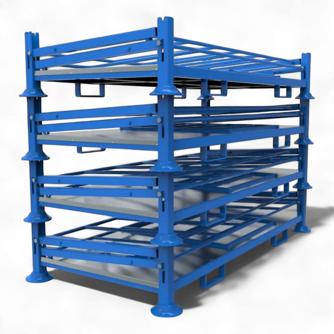 Klappbares Stapelgestell aus Stahl für Lager und Logistik - Platzsparend und robust