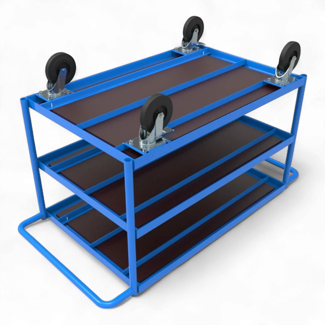 Tischwagen für Industrie, Lager & Werkstatt. Flexibel einsetzbar als mobiler Arbeitsplatz, Transportwagen oder für die Kommissionierung von Kleinteilen.