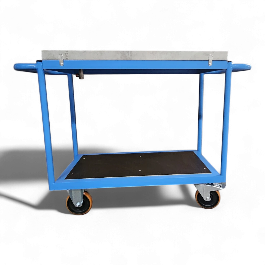 Tischwagen für Industrie, Lager & Werkstatt. Flexibel einsetzbar als mobiler Arbeitsplatz, Transportwagen oder für die Kommissionierung von Kleinteilen.