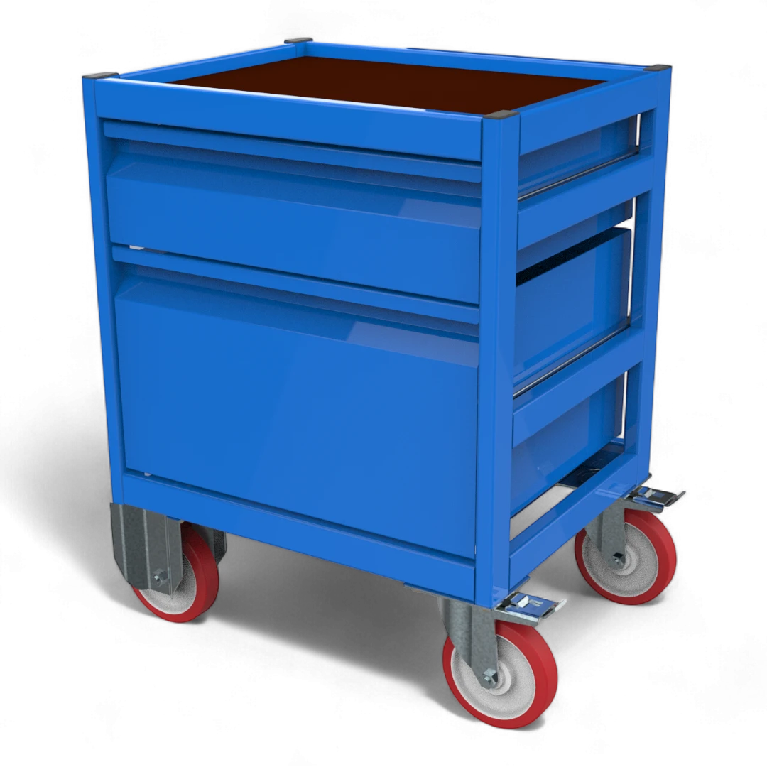 Robuster, mobiler Werkstattwagen in vielen Größen und Ausführungen. Ideal für Ordnung in Werkstatt, Lager oder Garage.