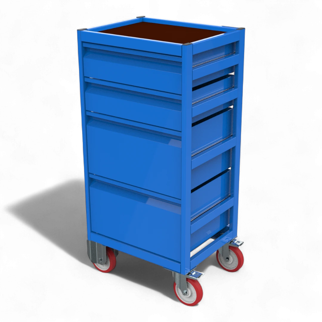 Robuster, mobiler Werkstattwagen in vielen Größen und Ausführungen. Ideal für Ordnung in Werkstatt, Lager oder Garage.