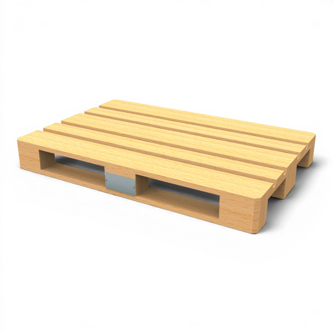Etikettenhalter für Holzpaletten – verzinktes Blechschild 150 × 75 mm zur dauerhaften Palettenkennzeichnung, wahlweise mit ausgelaserter Beschriftung.
