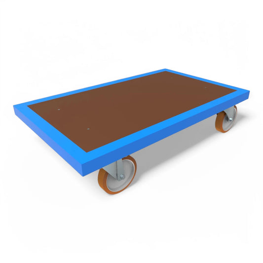 Plattformwagen Basisversion - Robuster Transportwagen für Lager und Industrie. Stahlrahmen, 4 Lenkrollen, bis 1000 kg Traglast.