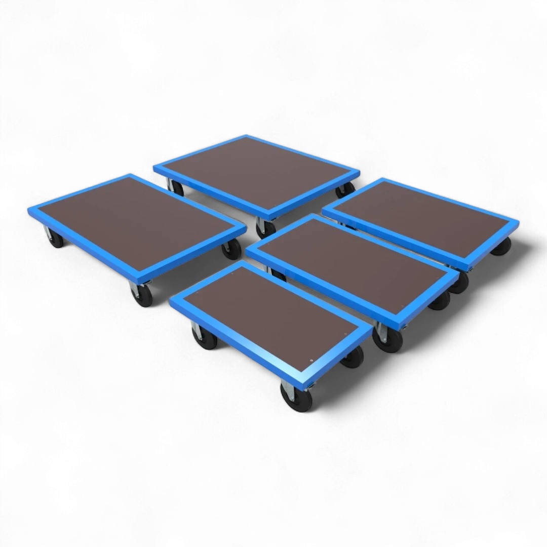 Plattformwagen Basisversion - Robuster Transportwagen für Lager und Industrie. Stahlrahmen, 4 Lenkrollen, bis 1000 kg Traglast.