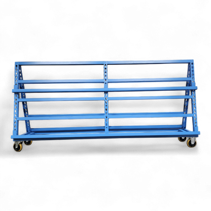 Blechregal auf Rollen: Vertikale Lagerung für Blechtafeln und Zuschnitte. Schaffen Sie flexibel Platz und Ordnung. Effizient & sicher.