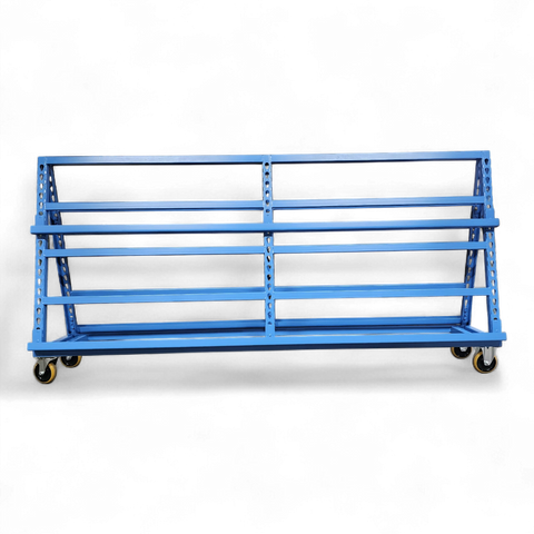 Blechregal auf Rollen: Vertikale Lagerung für Blechtafeln und Zuschnitte. Schaffen Sie flexibel Platz und Ordnung. Effizient & sicher.