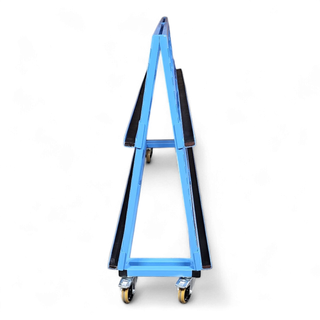 Blechregal auf Rollen: Vertikale Lagerung für Blechtafeln und Zuschnitte. Schaffen Sie flexibel Platz und Ordnung. Effizient & sicher.