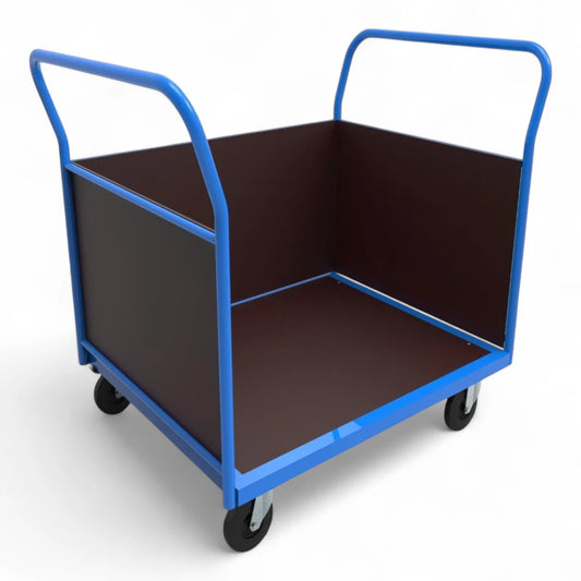 Dreiwandwagen  – Stabiler Transportwagen mit drei Siebdruckplatten für sicheren Ladungsschutz. Bis 1000 kg Traglast, ideal für Lager und Industrie.