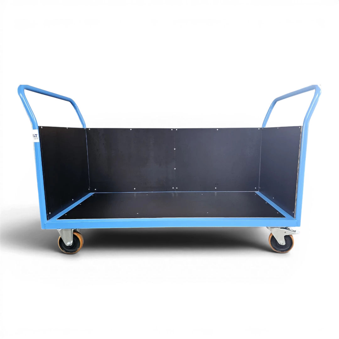 Dreiwandwagen  – Stabiler Transportwagen mit drei Siebdruckplatten für sicheren Ladungsschutz. Bis 1000 kg Traglast, ideal für Lager und Industrie.