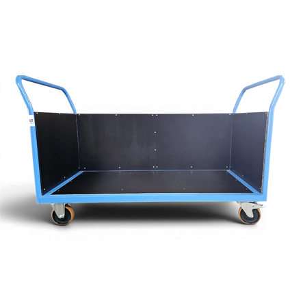 Dreiwandwagen  – Stabiler Transportwagen mit drei Siebdruckplatten für sicheren Ladungsschutz. Bis 1000 kg Traglast, ideal für Lager und Industrie.