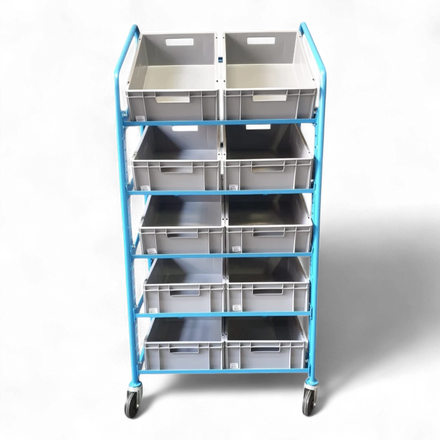 Eurokastenwagen aus Stahl – Robustes Transportgestell für KLT-Behälter. Made in Germany
