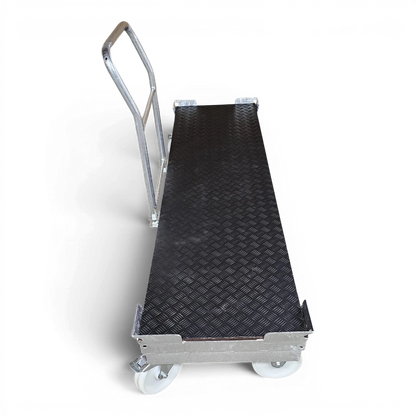 Fahrgestell für Palettentransport – Stabile Stahlkonstruktion mit Lenkrollen. Ideal für Lager und Werkstätten.