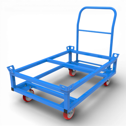 Fahrgestell hoch mit Schiebebügel für Europaletten. Mobile Werkbank 1200 kg aus stabilem Quadratrohr.