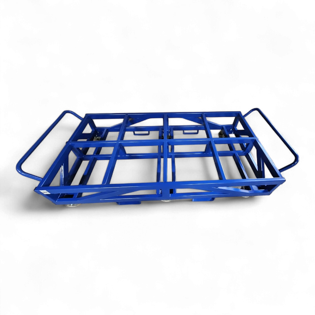 Fahrgestell hoch mit Schiebebügel für Europaletten. Mobile Werkbank 1200 kg aus stabilem Quadratrohr.