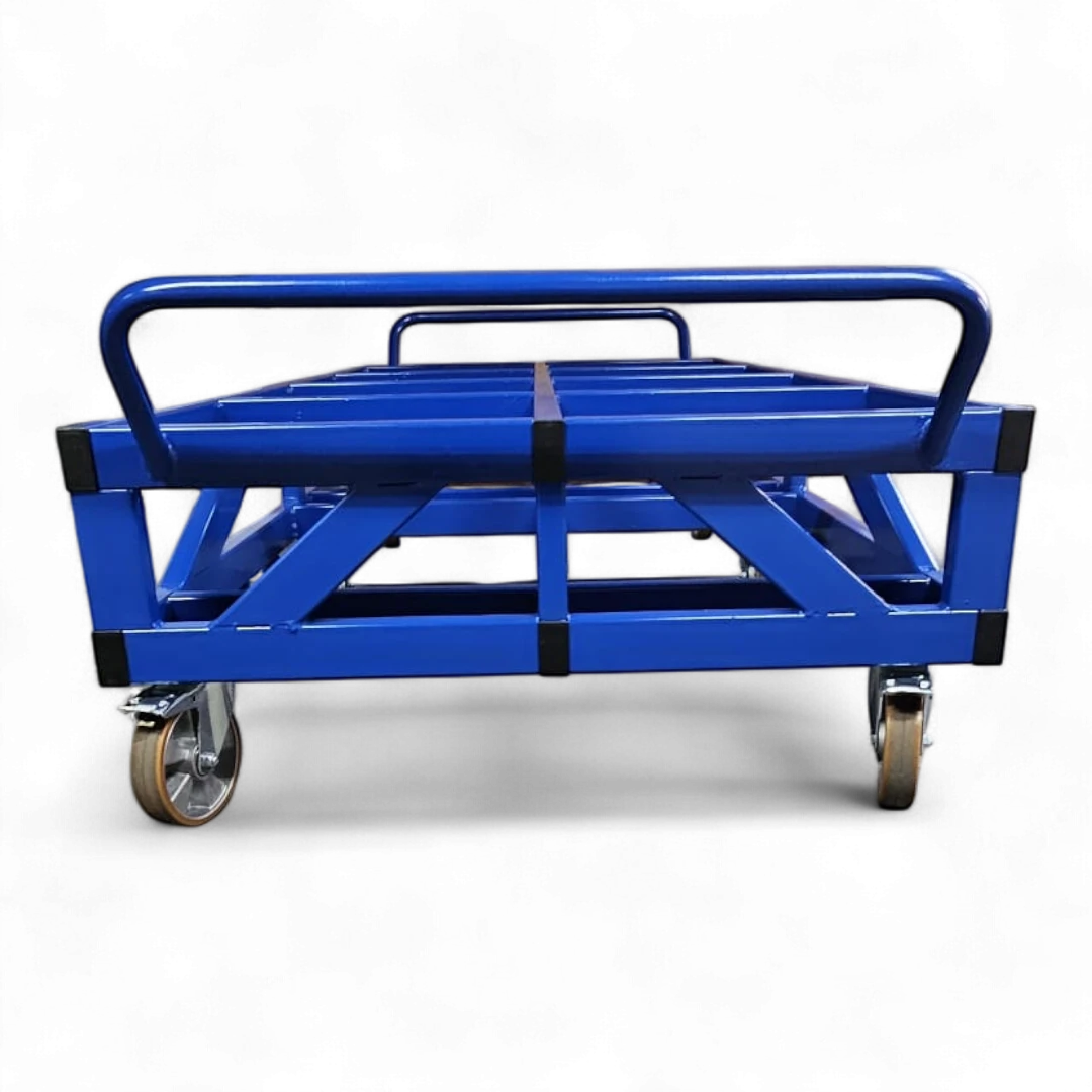 Fahrgestell hoch mit Schiebebügel für Europaletten. Mobile Werkbank 1200 kg aus stabilem Quadratrohr.