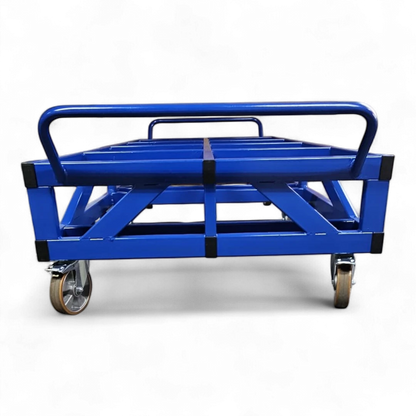 Fahrgestell hoch mit Schiebebügel für Europaletten. Mobile Werkbank 1200 kg aus stabilem Quadratrohr.