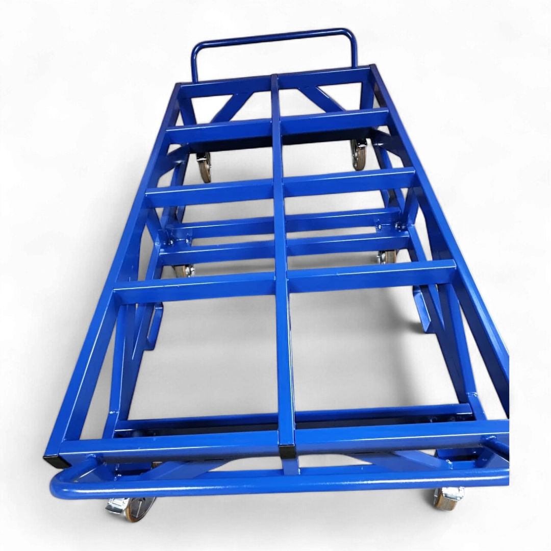 Fahrgestell hoch mit Schiebebügel für Europaletten. Mobile Werkbank 1200 kg aus stabilem Quadratrohr.