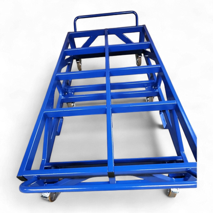 Fahrgestell hoch mit Schiebebügel für Europaletten. Mobile Werkbank 1200 kg aus stabilem Quadratrohr.