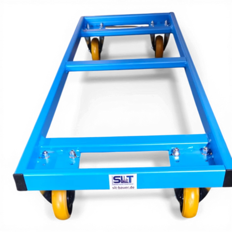 Fahrgestell für Transport von KLT-Kisten – Stabile Stahlkonstruktion mit Lenkrollen. Ideal für Lager und Werkstätten.
