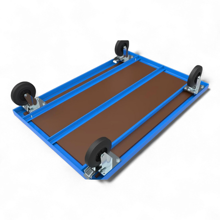 Robuster Längswandwagen aus Stahl mit hoher Längswand für den sicheren Transport von Gütern in Lager und Werkstatt.