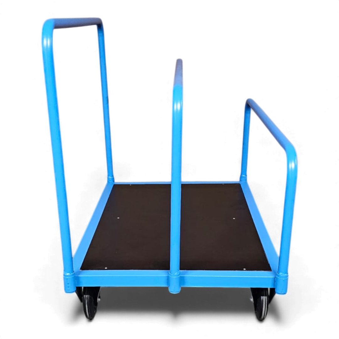 Stabiler Plattenwagen zum sicheren Transport von Holzplatten, Gipskarton oder Blechtafeln in Werkstatt und auf der Baustelle.