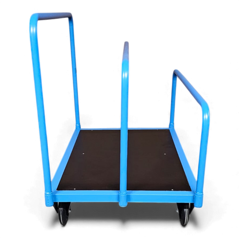 Stabiler Plattenwagen zum sicheren Transport von Holzplatten, Gipskarton oder Blechtafeln in Werkstatt und auf der Baustelle.