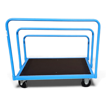 Stabiler Plattenwagen zum sicheren Transport von Holzplatten, Gipskarton oder Blechtafeln in Werkstatt und auf der Baustelle.