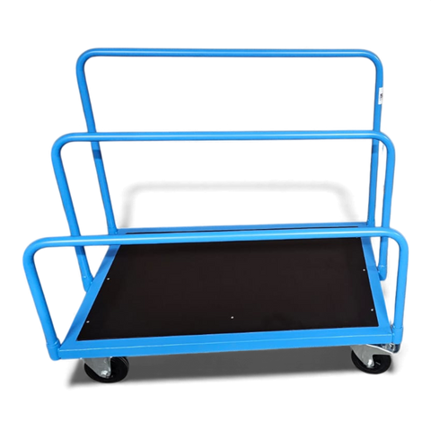 Stabiler Plattenwagen zum sicheren Transport von Holzplatten, Gipskarton oder Blechtafeln in Werkstatt und auf der Baustelle.