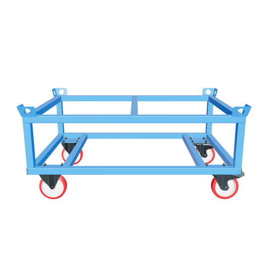 Fahrgestell für Palettentransport – Stabile Stahlkonstruktion mit Lenkrollen. Ideal für Lager und Werkstätten.