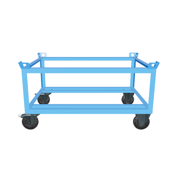 Fahrgestell für Palettentransport – Stabile Stahlkonstruktion mit Lenkrollen. Ideal für Lager und Werkstätten.
