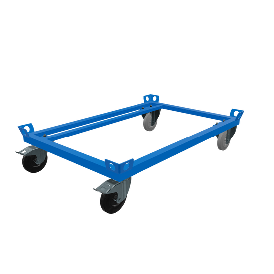 Fahrgestell für Palettentransport – Stabile Stahlkonstruktion mit Lenkrollen. Ideal für Lager und Werkstätten.