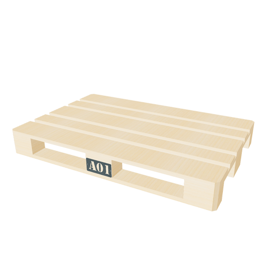 3D-Modell Etikettenhalter für Holzpaletten – verzinktes Blechschild 150 × 75 mm zur Palettenkennzeichnung.