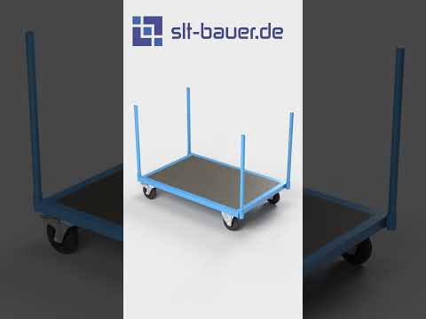 Rungenwagen für Paletten & schwere Lasten – Robuste Stahlkonstruktion mit Rungen, bis 1000 kg Traglast. Ideal für Lager und Logistik.