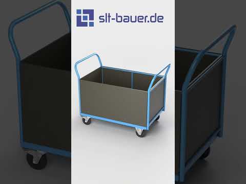 Vierwandwagen mit stabilen Holzwänden – Sicherer Transportwagen mit vier Seiten aus Siebdruckplatte für optimalen Ladungsschutz. Ideal für Lager und Industrie.