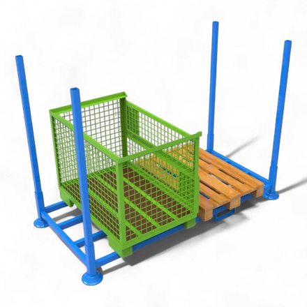 Schwere Industrie-Sonderpalette aus Stahl (1500 kg Traglast) für Lagerbetriebe