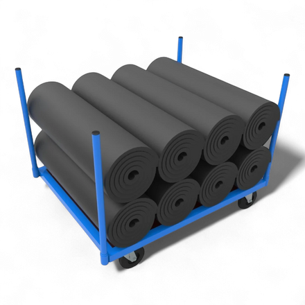 Rungenwagen für Paletten & schwere Lasten – Robuste Stahlkonstruktion mit Rungen, bis 1000 kg Traglast. Ideal für Lager und Logistik.