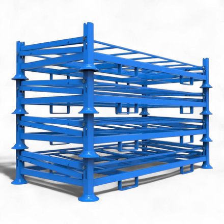 Klappbares Stapelgestell aus Stahl für Lager und Logistik - Platzsparend und robust