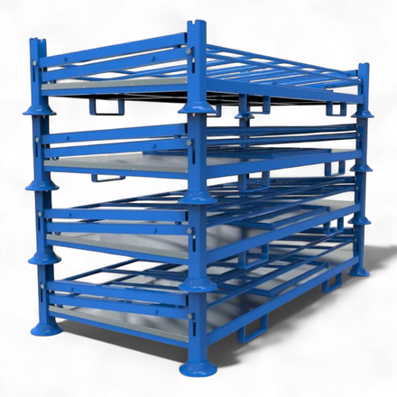 Klappbares Stapelgestell aus Stahl für Lager und Logistik - Platzsparend und robust