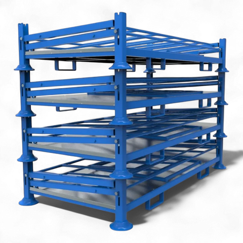Klappbares Stapelgestell aus Stahl für Lager und Logistik - Platzsparend und robust